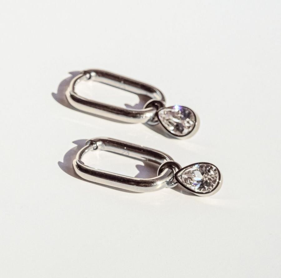 Mustang Paar creolen Sieraad Geschenk Roestvrijstalen Oorbellen Like Diamonds Druppels