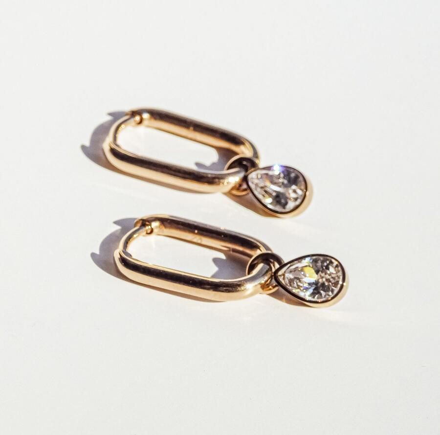 Mustang Paar creolen Sieraad Geschenk Roestvrijstalen Oorbellen Like Diamonds Druppels