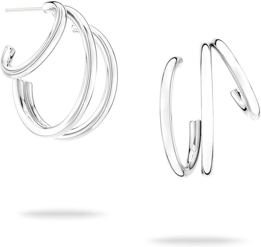 Mustang Paar creolen Sieraad Geschenk Roestvrijstalen Oorbellen Moderne Lijnen - Foto 4