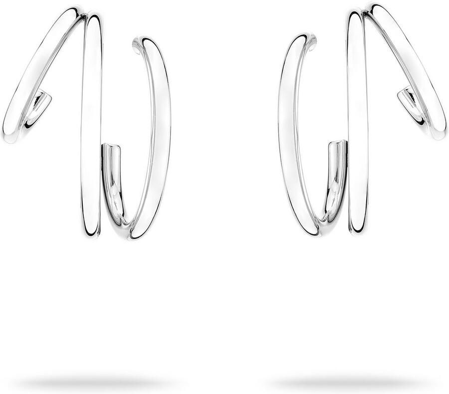 Mustang Paar creolen Sieraad Geschenk Roestvrijstalen Oorbellen Moderne Lijnen - Foto 2