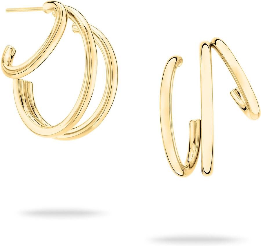 Mustang Paar creolen Sieraad Geschenk Roestvrijstalen Oorbellen Moderne Lijnen - Foto 6