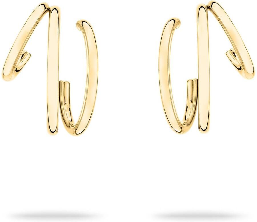 Mustang Paar creolen Sieraad Geschenk Roestvrijstalen Oorbellen Moderne Lijnen - Foto 2