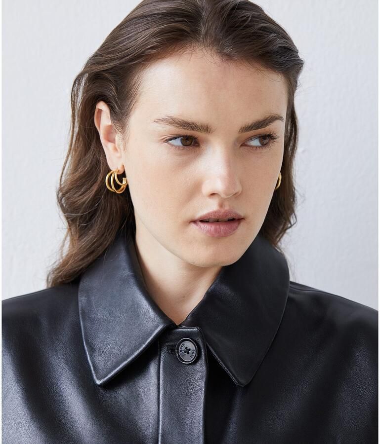 Mustang Paar creolen Sieraad Geschenk Roestvrijstalen Oorbellen Moderne Lijnen - Foto 3