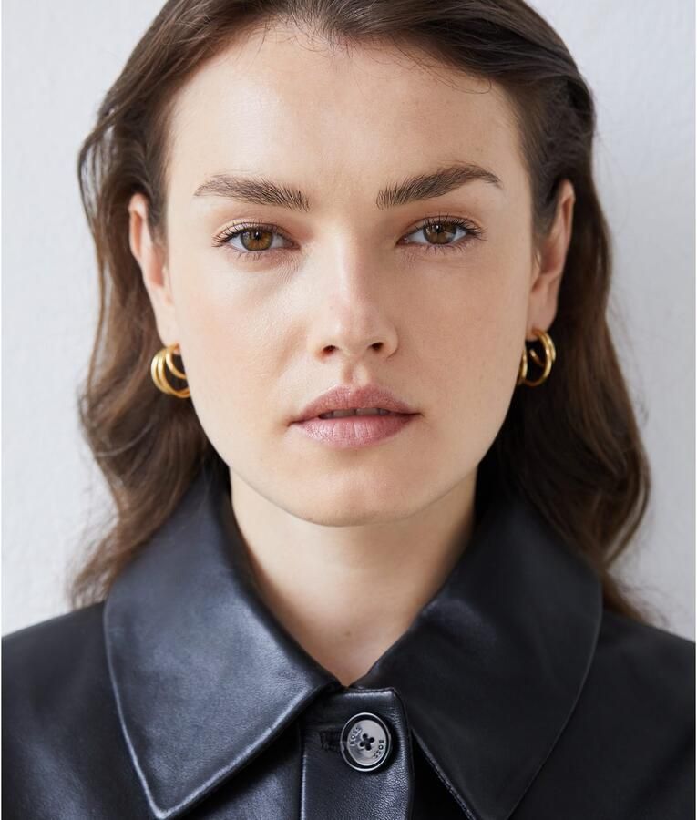 Mustang Paar creolen Sieraad Geschenk Roestvrijstalen Oorbellen Moderne Lijnen - Foto 5