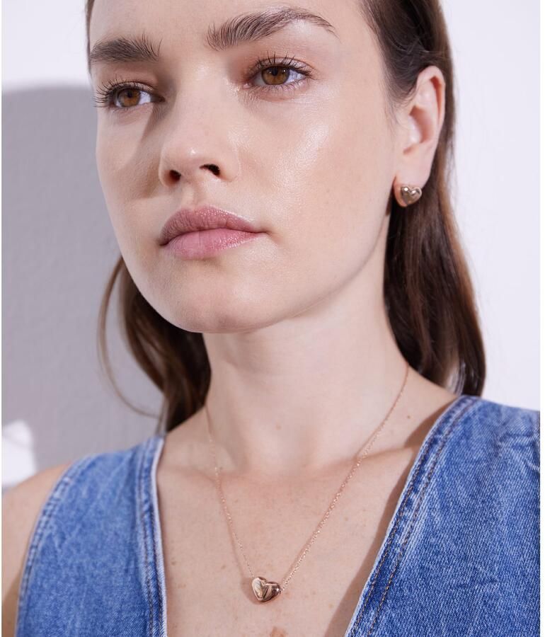 Mustang Paar oorstekers Sieraad Geschenk Roestvrijstalen Oorbellen Puffy Heart Hart - Foto 3