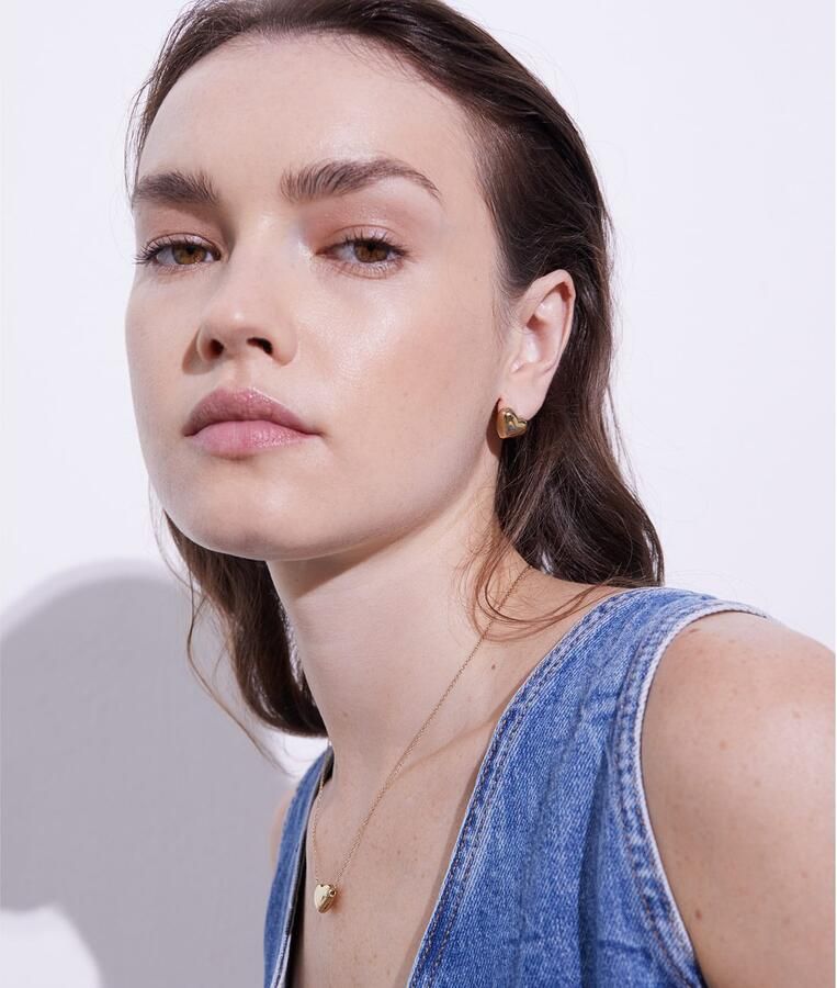 Mustang Paar oorstekers Sieraad Geschenk Roestvrijstalen Oorbellen Puffy Heart Hart - Foto 6