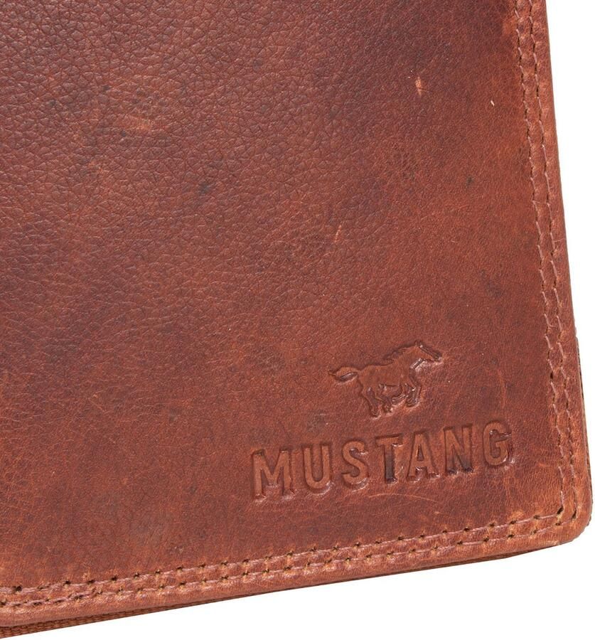 Mustang Portemonnee UDINE heren portemonnee met logo-opdruk en used look - Foto 4