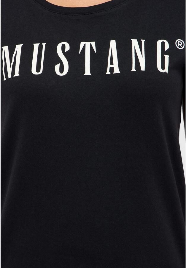Mustang Shirt met ronde hals Alma met logoprint - Foto 2