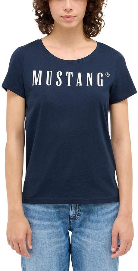Mustang Shirt met ronde hals Alma met logoprint - Foto 3