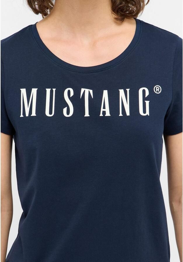 Mustang Shirt met ronde hals Alma met logoprint - Foto 2