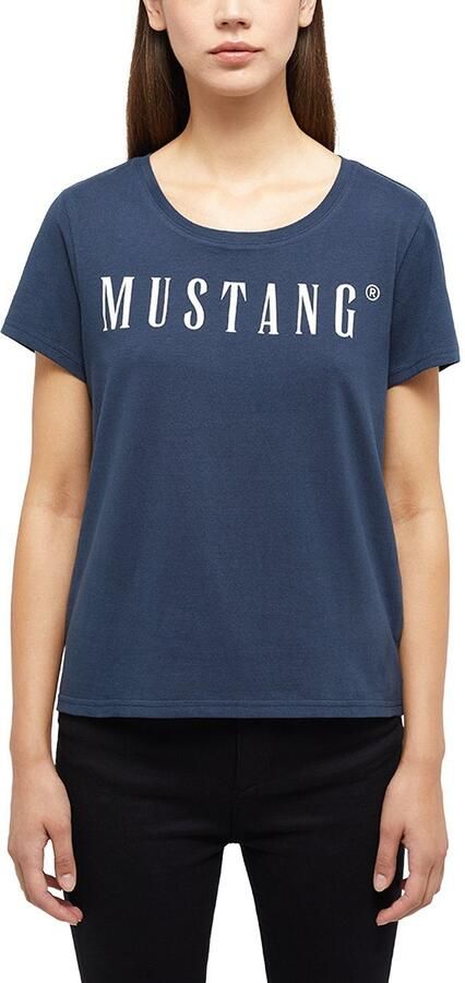 Mustang Shirt met ronde hals Alma met logoprint - Foto 5