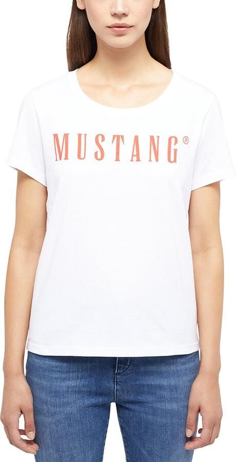 Mustang Shirt met ronde hals Alma met logoprint - Foto 4