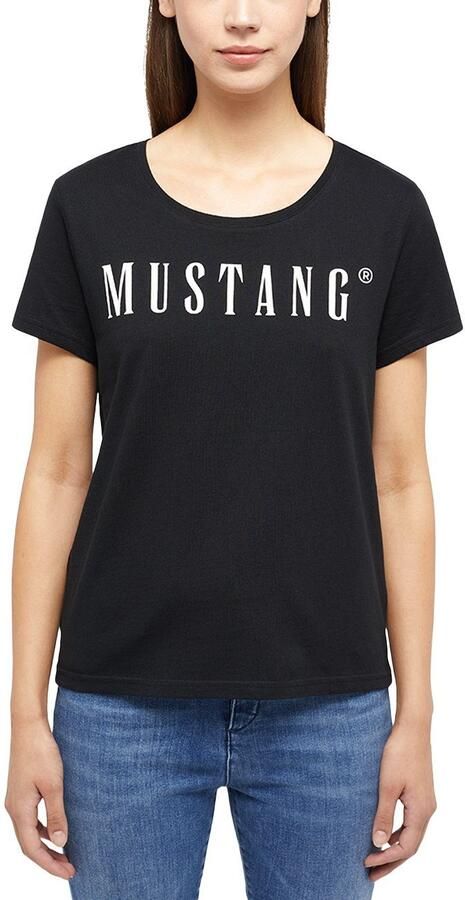 Mustang Shirt met ronde hals Alma met logoprint - Foto 4