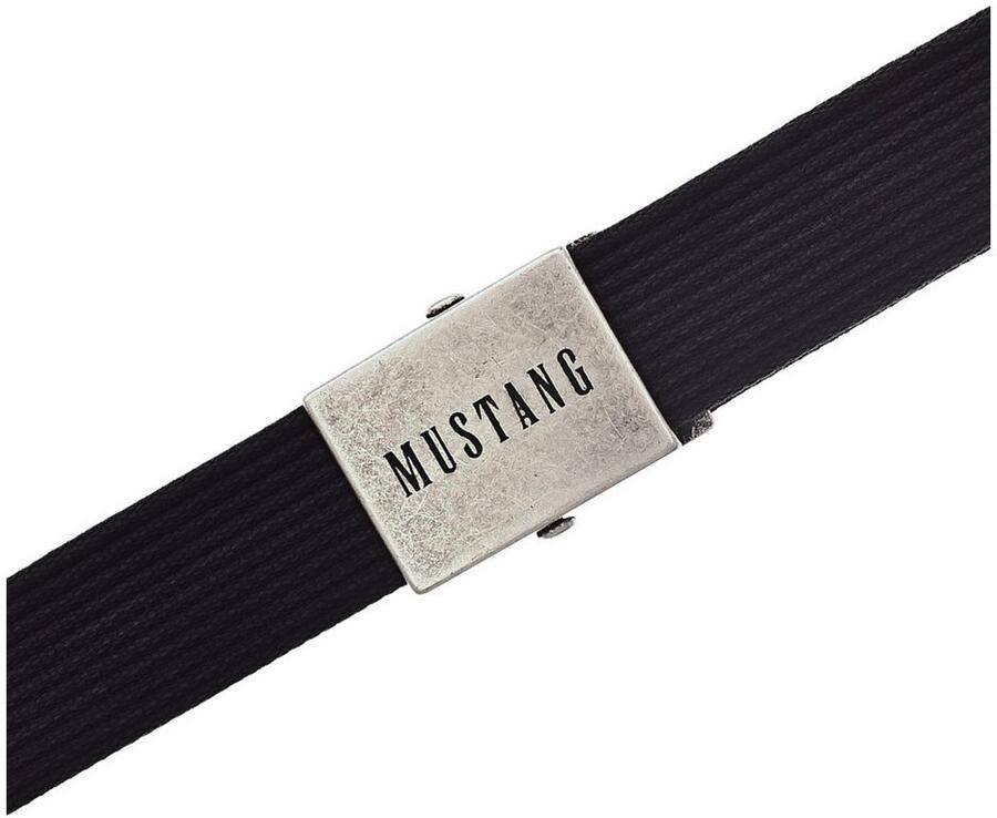 Mustang Stoffen riem Gewassen ribband klem sluiting van mat Zilverkleur 4 cm
