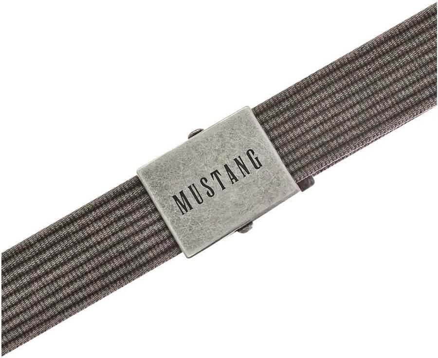 Mustang Stoffen riem Gewassen ribband klem sluiting van mat Zilverkleur 4 cm