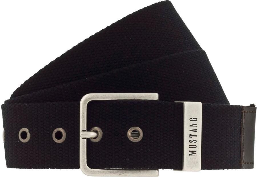 Mustang Stoffen riem Sluiting met used-look lus met logo-opdruk - Foto 5