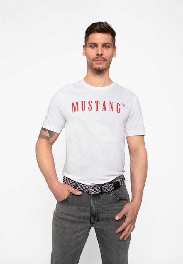 Mustang Stretch riem Elastisch in gevlochten look met opvallende lederen details 3 5 cm - Foto 3