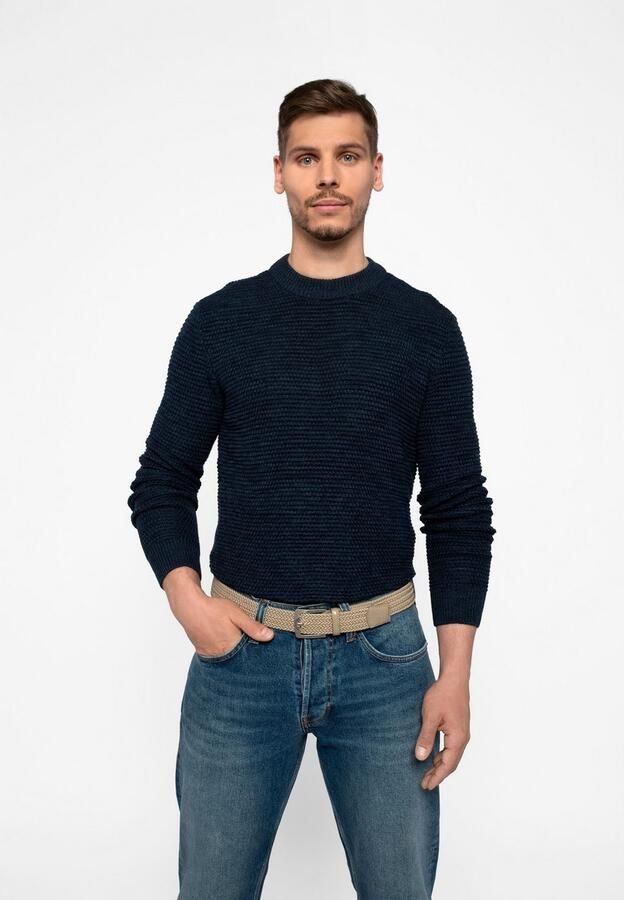 Mustang Stretch riem Elastisch in gevlochten look met opvallende lederen details 3 5 cm - Foto 3