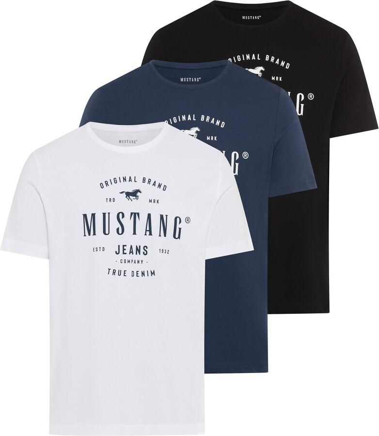 Mustang T-shirt Style Alex 3-Pack met opvallende print (3-delig Set van 3) - Foto 4