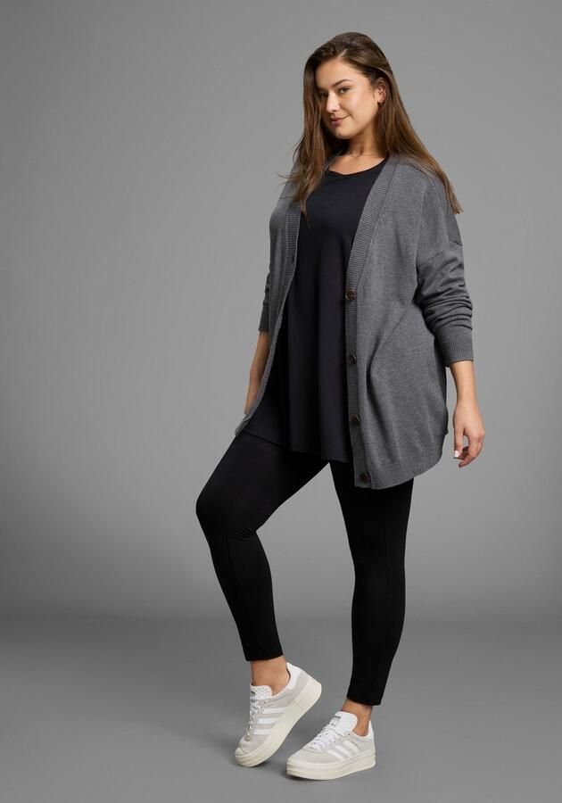 Mustang Vest in knuffelig fijne breisel en heupbedekkende pasvorm grote maat - Foto 5