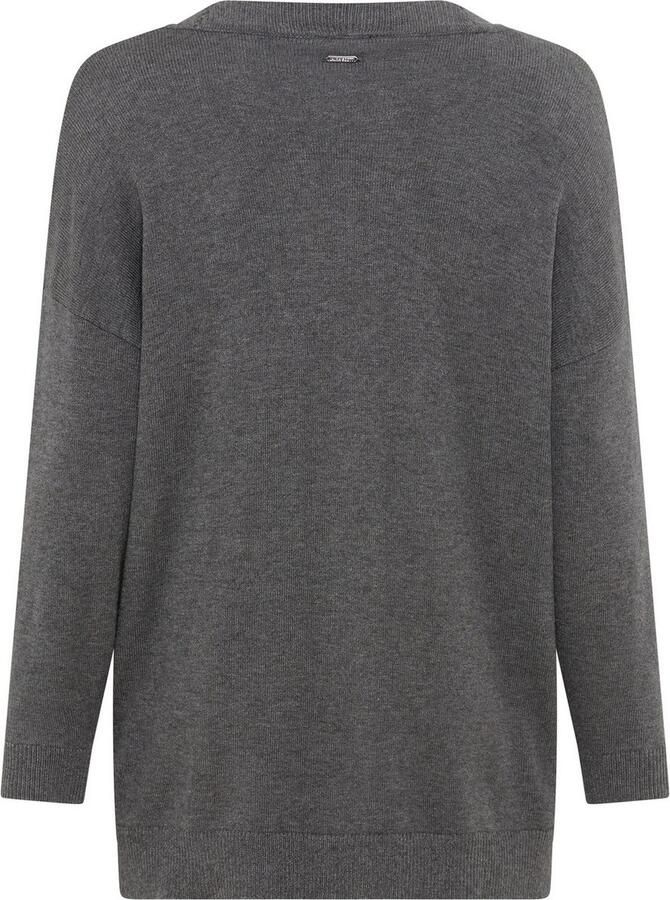 Mustang Vest in knuffelig fijne breisel en heupbedekkende pasvorm grote maat