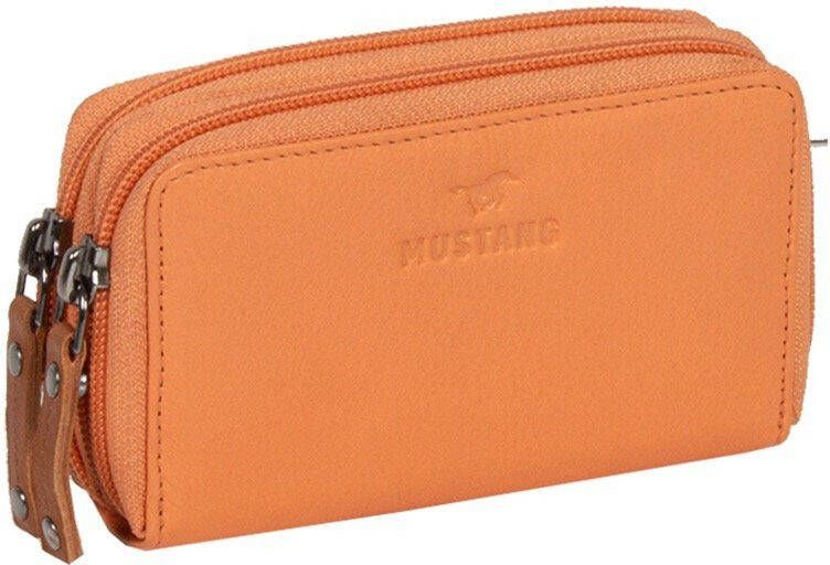 Mustang Portemonnee Seattle leather wallet 2 zip top opening in praktisch formaat