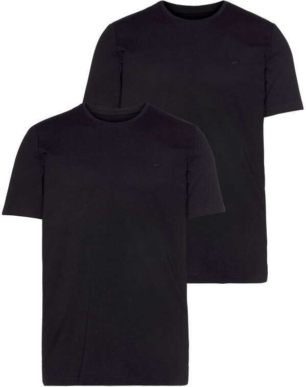 Mustang T-shirt met ronde hals (set 2-delig)