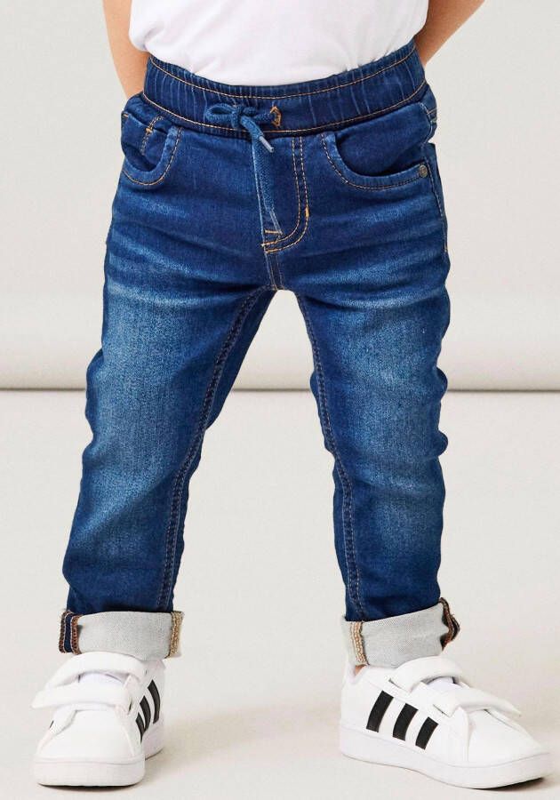 Name it MINI slim fit jeans NMMRYAN dark blue denim Blauw Jongens Stretchdenim 104