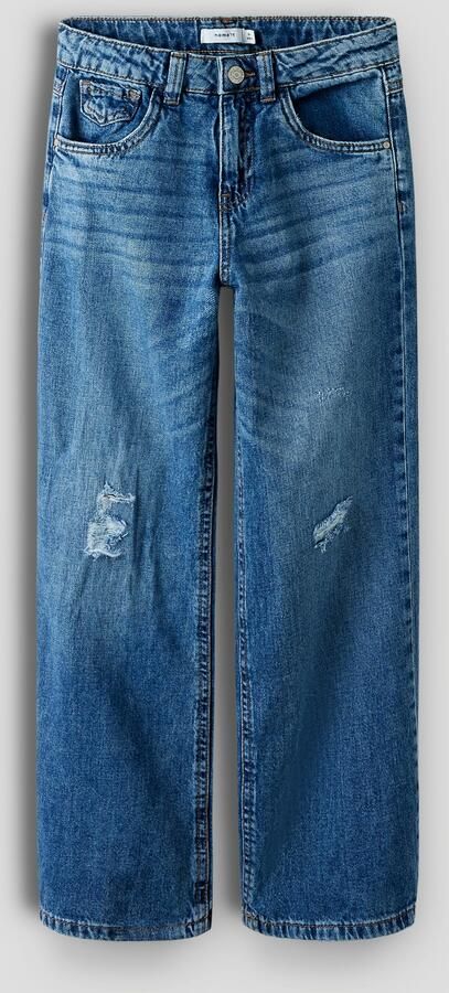 Name It 5-pocket jeans NKFROSE voor meisjes met destroyed-effect en hoge tailleband - Foto 8