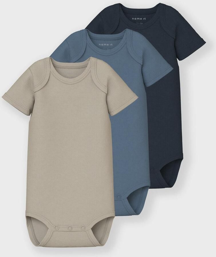 Name It Body met korte mouwen NBNBODY 3P SS SOLID RIB NOOS (set 3-delig)