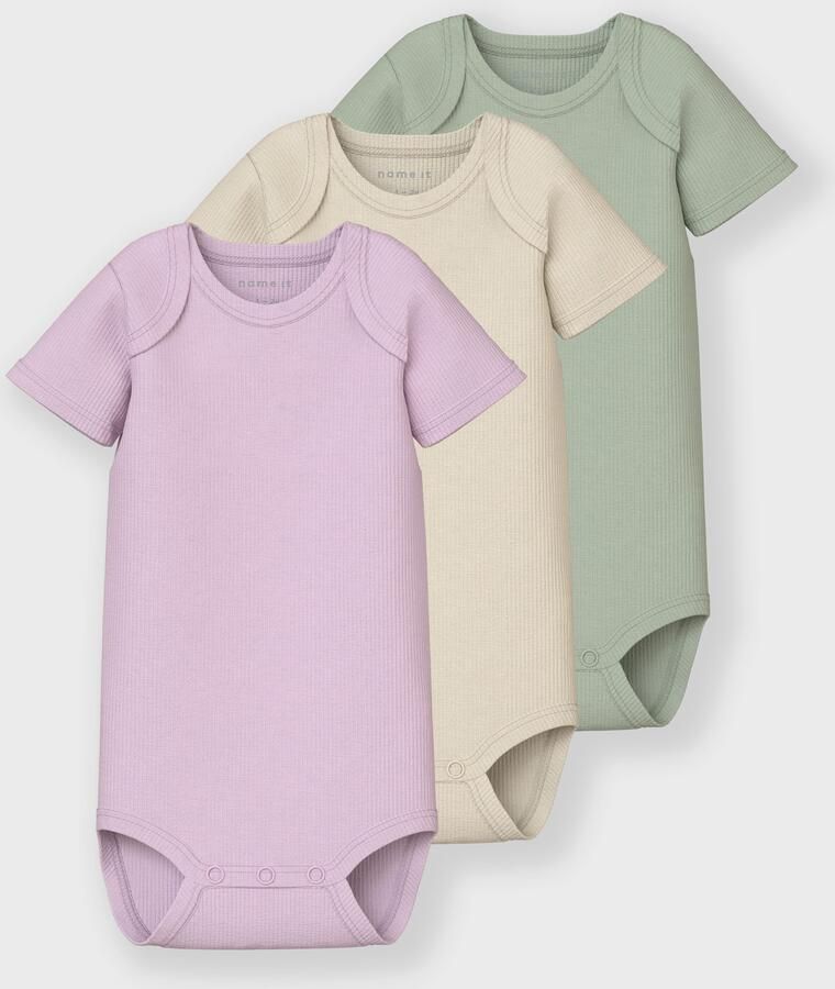 Name It Body met korte mouwen NBNBODY 3P SS SOLID RIB NOOS (set 3-delig) - Foto 4