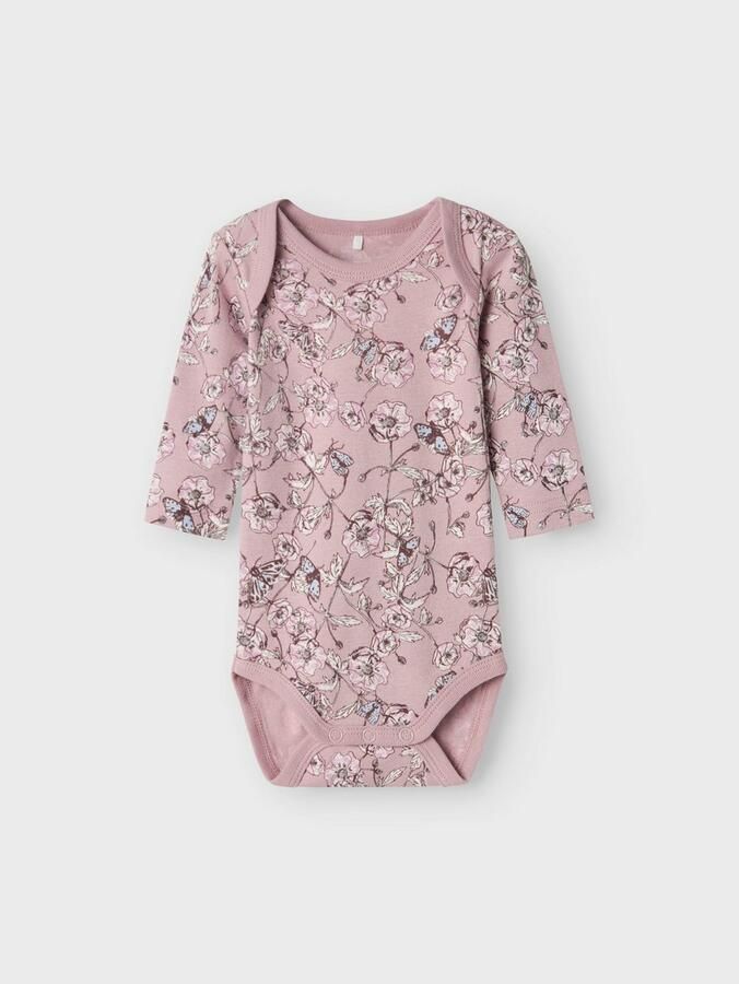 Name it BABY romper NBFBODY set van 3 wit lila paars Meisjes Katoen Ronde hals 50 - Foto 3