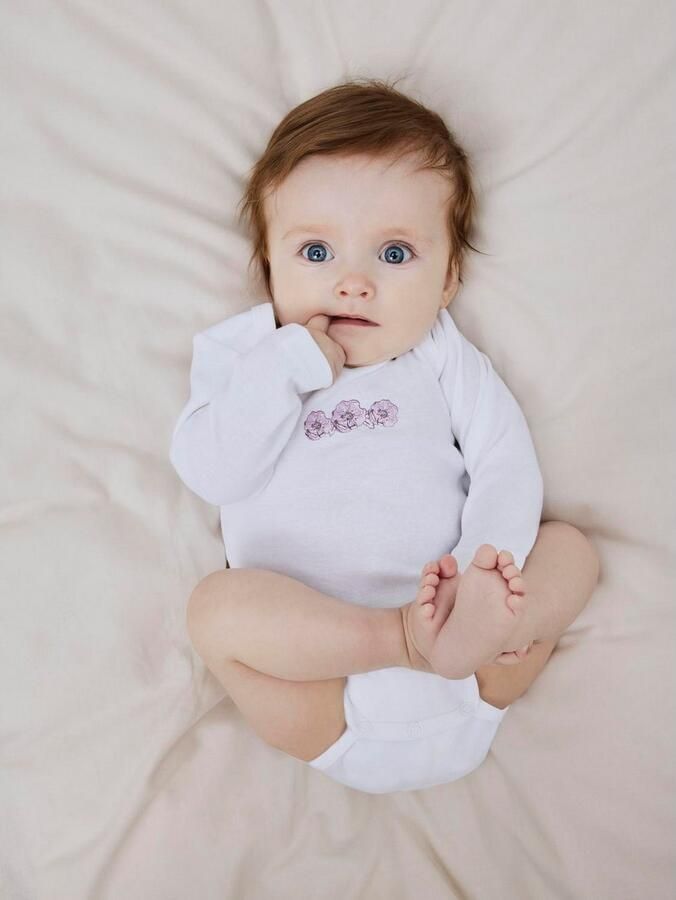 Name it BABY romper NBFBODY set van 3 wit lila paars Meisjes Katoen Ronde hals 50 - Foto 4