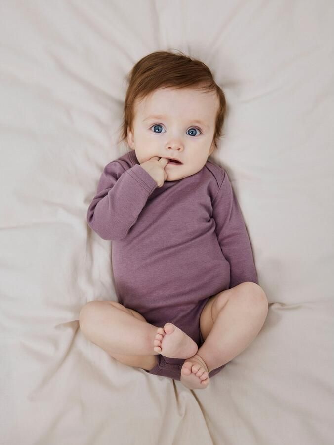 Name it BABY romper NBFBODY set van 3 wit lila paars Meisjes Katoen Ronde hals 50 - Foto 5