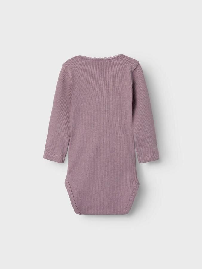NAME IT BABY romper NBFKAB mauve Paars Meisjes Stretchkatoen Ronde hals