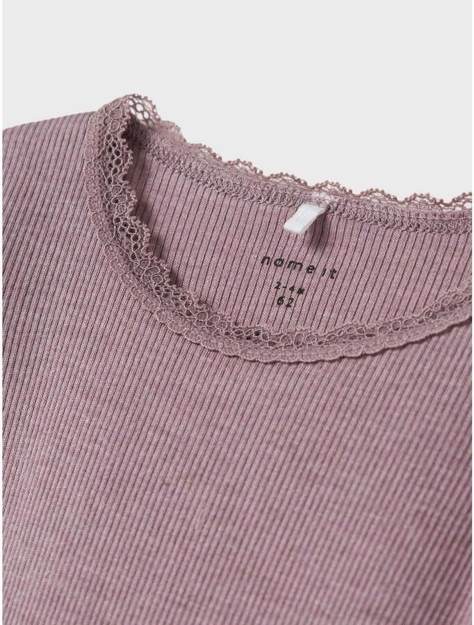 NAME IT BABY romper NBFKAB mauve Paars Meisjes Stretchkatoen Ronde hals - Foto 3