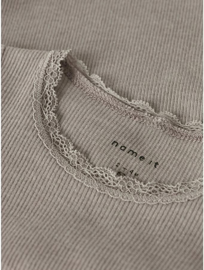 NAME IT BABY romper grijs Meisjes Stretchkatoen Ronde hals Effen - Foto 2