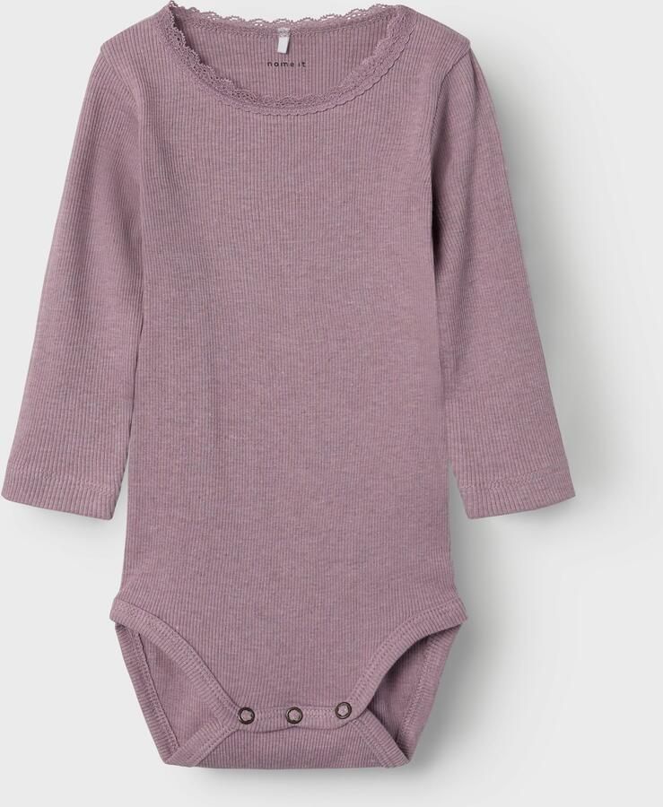 NAME IT BABY romper NBFKAB mauve Paars Meisjes Stretchkatoen Ronde hals - Foto 2