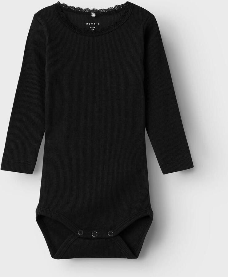 Name it BABY romper NBFKAB zwart Meisjes Katoen Ronde hals Effen 50