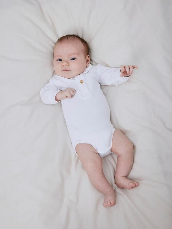 Name it BABY romper NBMHOLGER wit Jongens Katoen Polokraag Effen 56 - Foto 5