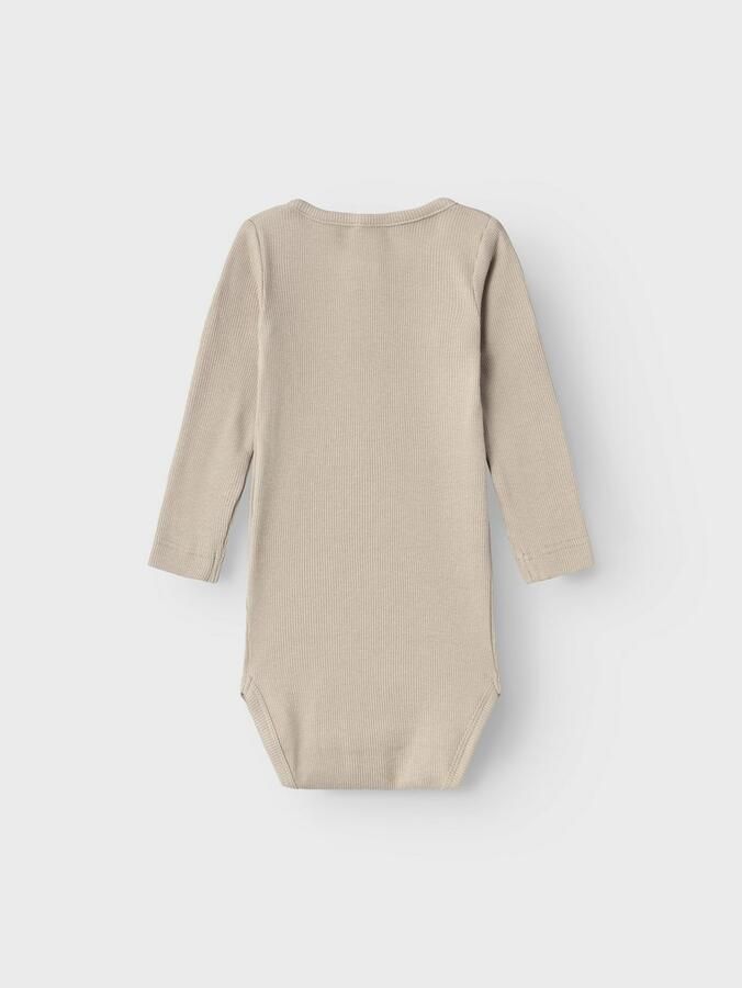 NAME IT BABY romper NBMKAB taupe Bruin Jongens Stretchkatoen Ronde hals