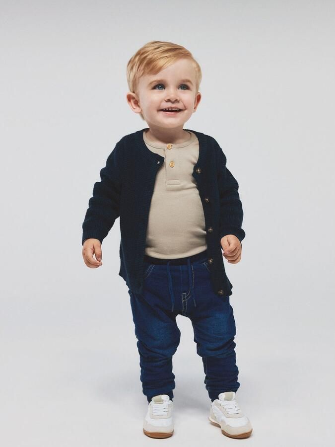 Name it BABY romper NBMKAB taupe Bruin Jongens Katoen Ronde hals Effen 50 - Foto 3