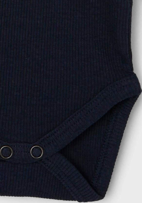Name it BABY ribgebreide romper NBMKAB donkerblauw Jongens Katoen Ronde hals 56
