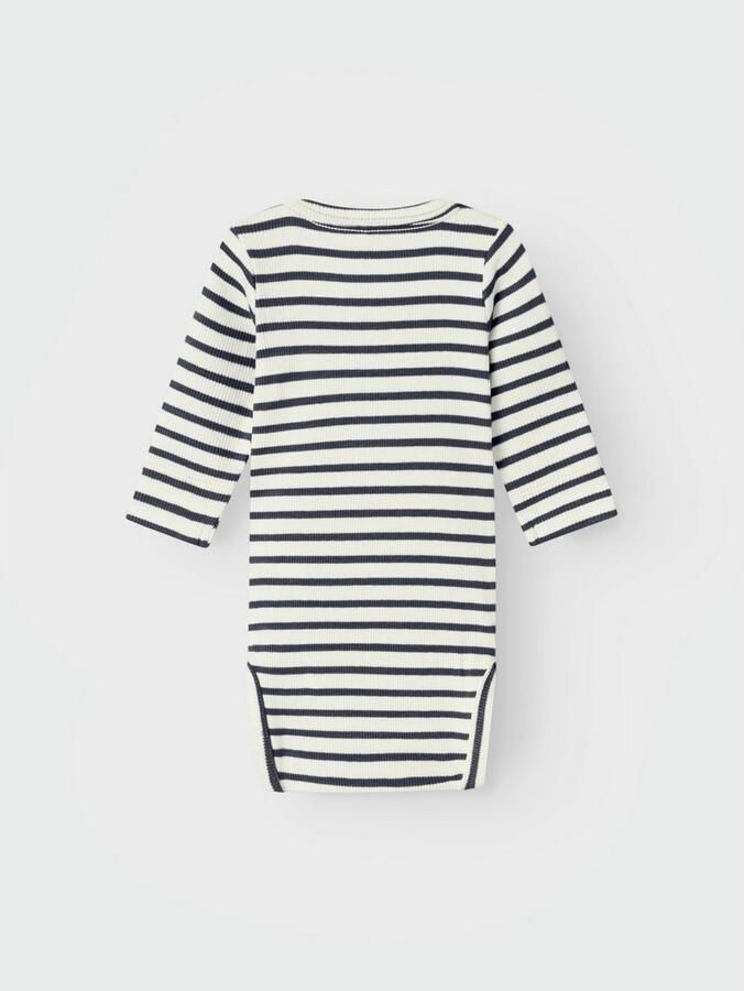 Name it BABY gestreepte romper NBNBANI donkerblauw ecru Jongens Katoen Ronde hals 50 - Foto 4