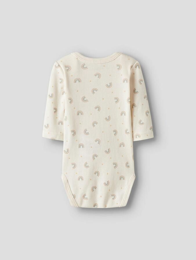 NAME IT BABY romper offwhite roze groen (set van 3) Ecru Meisjes Katoen Ronde hals - Foto 4