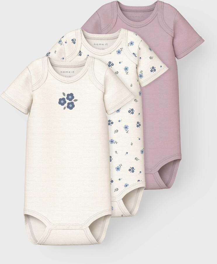 Name It Body NBFBODY 3P SS JET STREAM FLOWER NOOS (set 3-delig)