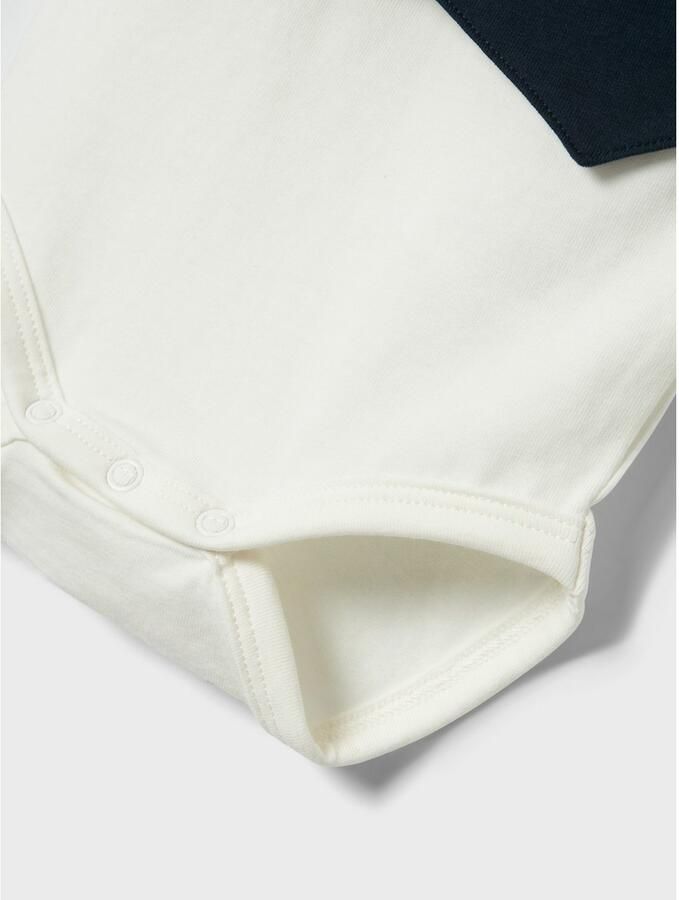 Name it BABY romper + broek NBMADAM antraciet wit Shirt + broek Grijs Jongens Stretchkatoen Ronde hals 56 - Foto 2