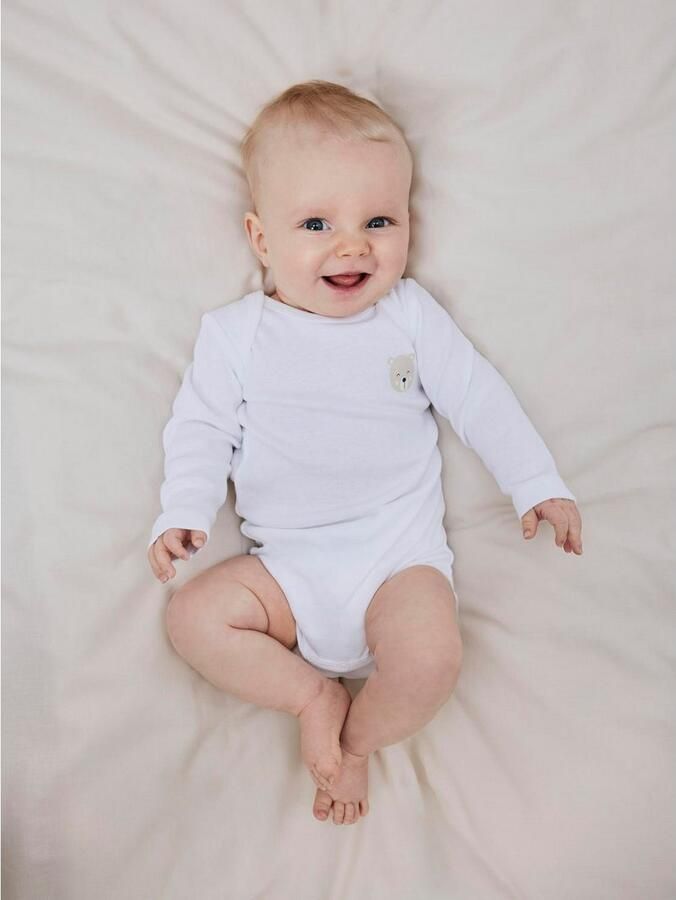 Name it BABY romper NBNBODY set van 3 zand wit Beige Jongens Katoen Ronde hals 50 - Foto 6