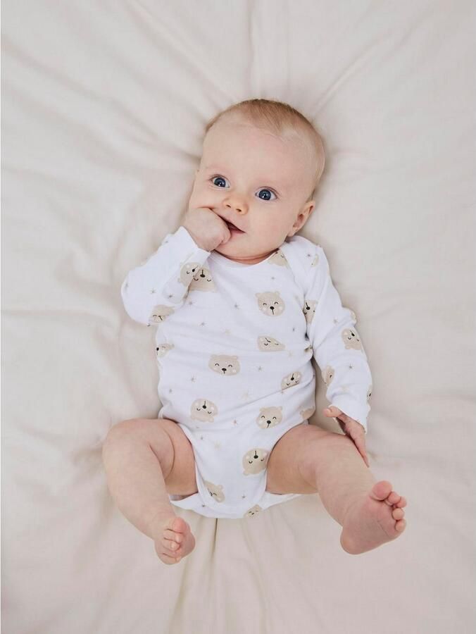 Name it BABY romper NBNBODY set van 3 zand wit Beige Jongens Katoen Ronde hals 50 - Foto 7