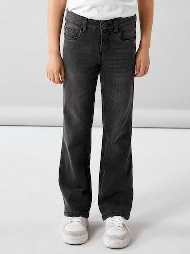 Name it KIDS bootcut fit jeans NKFPOLLY black denim Grijs Meisjes Stretchdenim 110